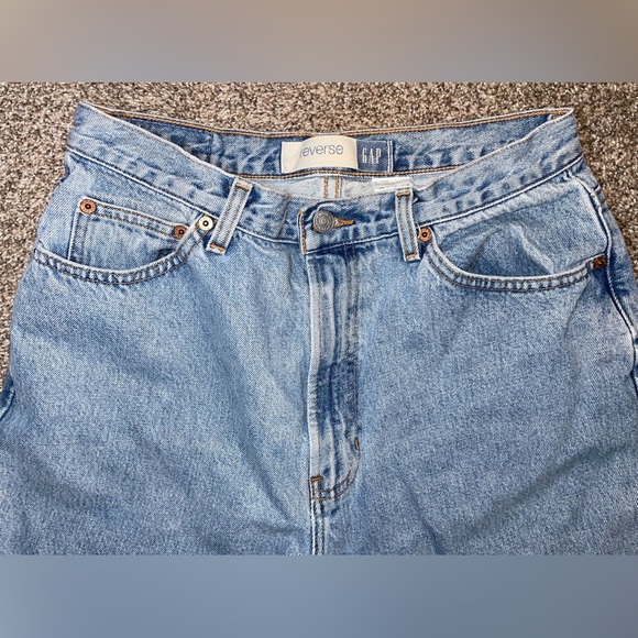Vintage Gap Blue Jeans Reverse Fit High Waist Ankle Size 12 - Picture 14 of 14